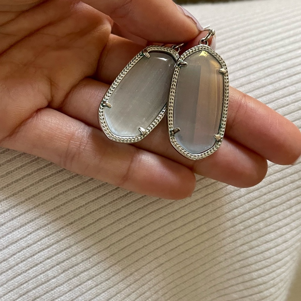 Silver iridescent Kendra Scott medium size earrings